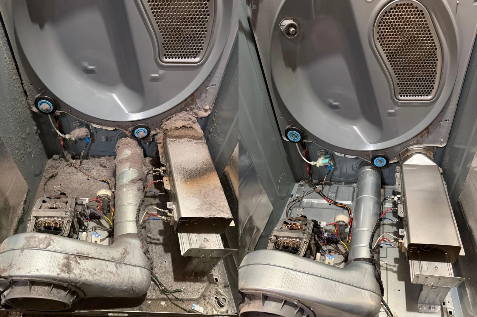 Before and after Samsung Dryer repair in Baltimore