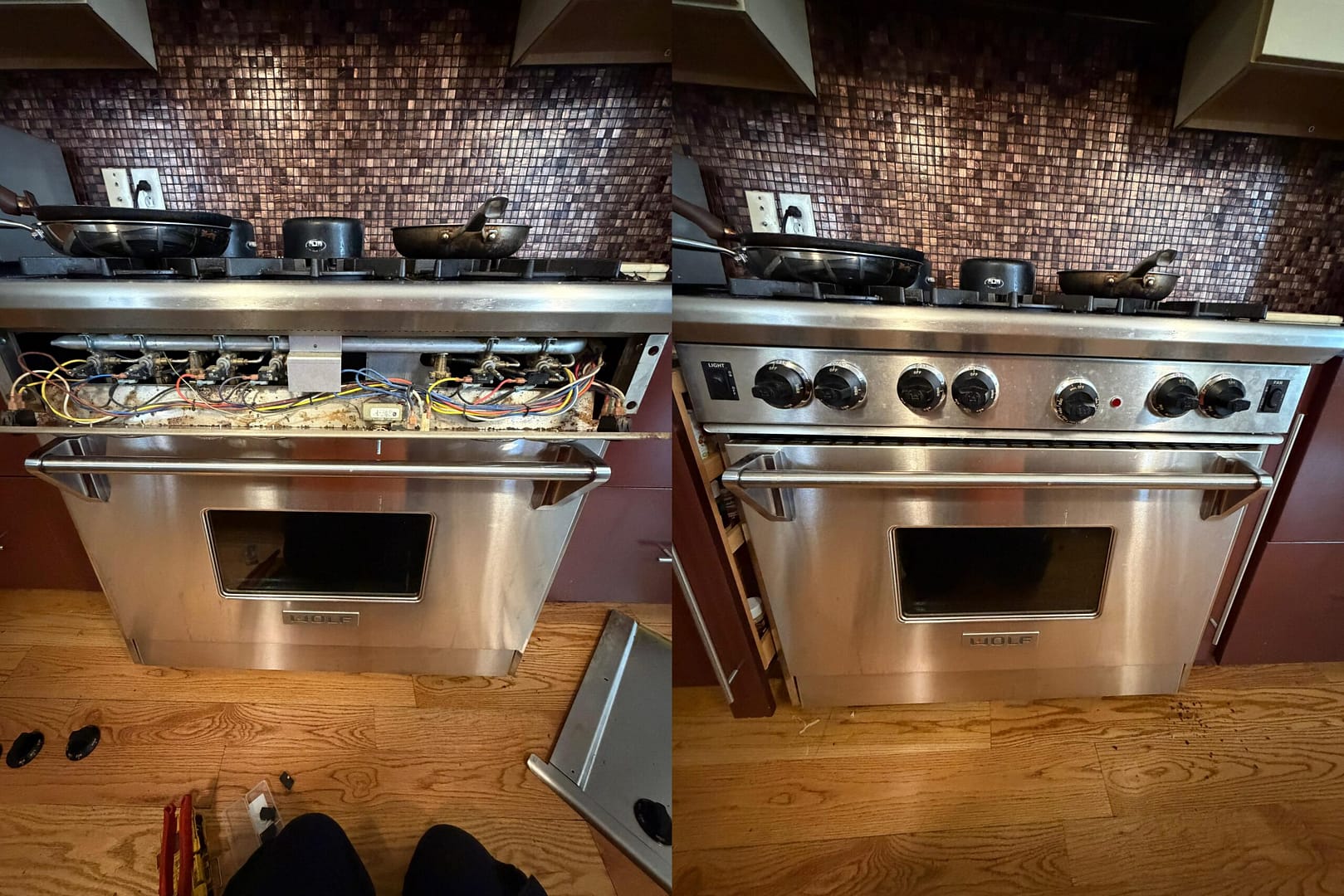 Before & After Wolf Stove Repair in Baltimore