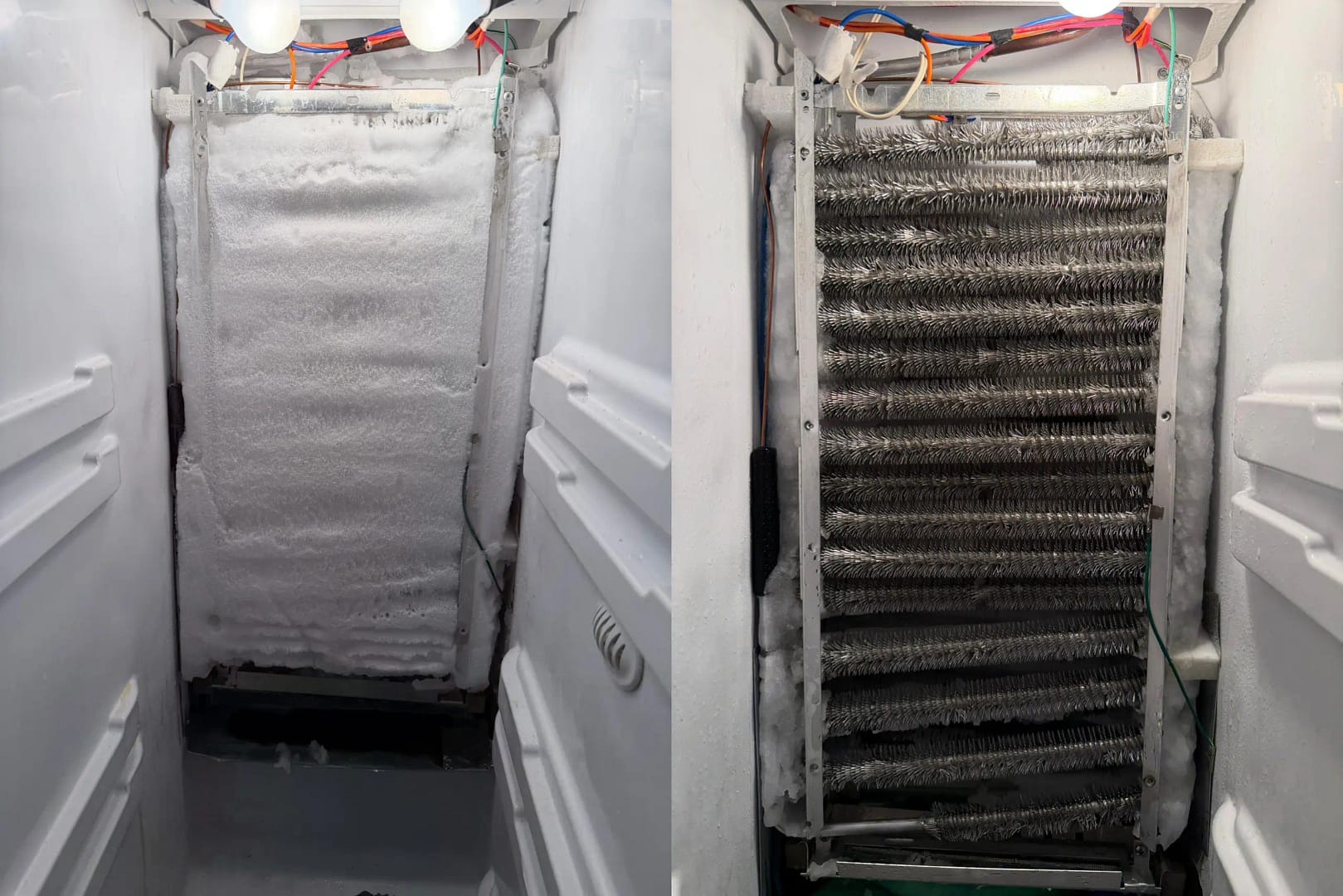 Before and after General electric refrigerator repair in Baltimore
